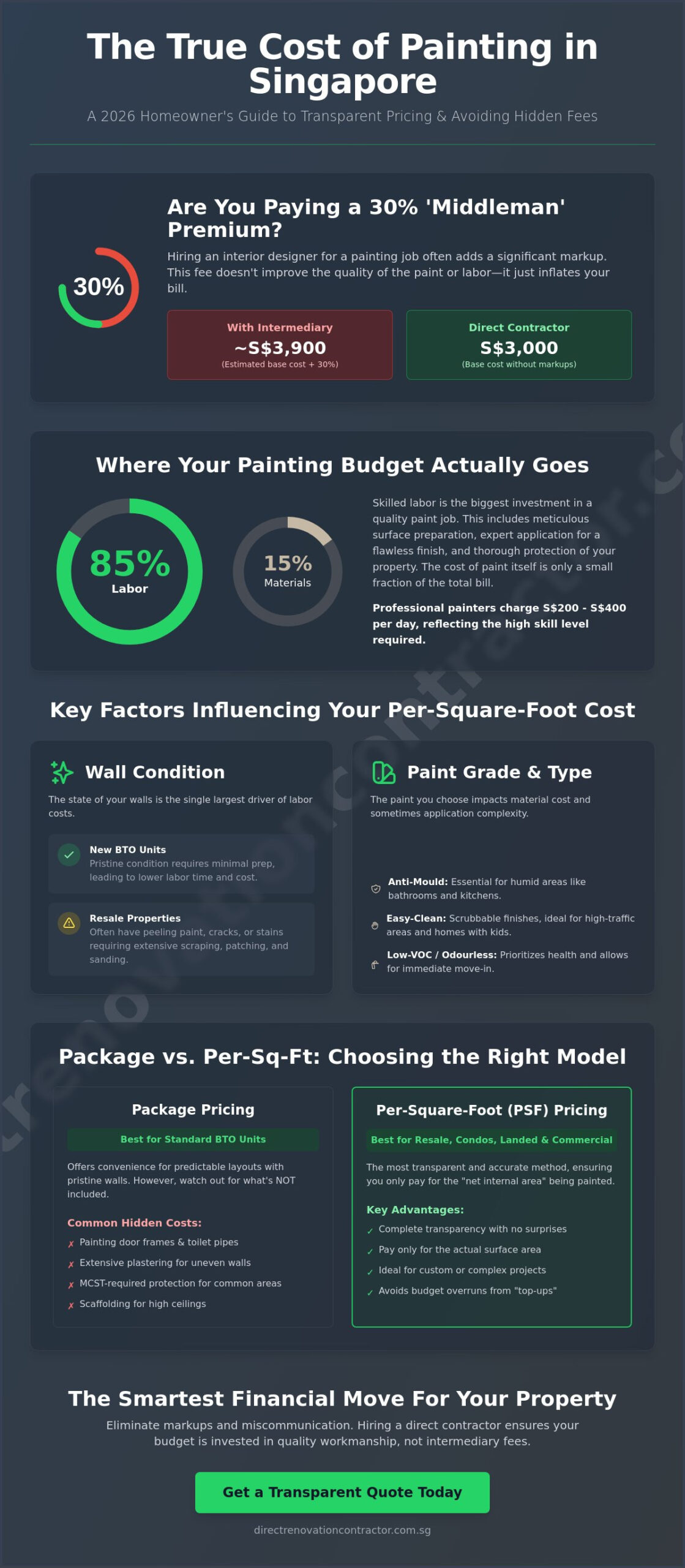 Painting Services Cost Per Sq Ft Singapore: The 2026 Pricing Guide