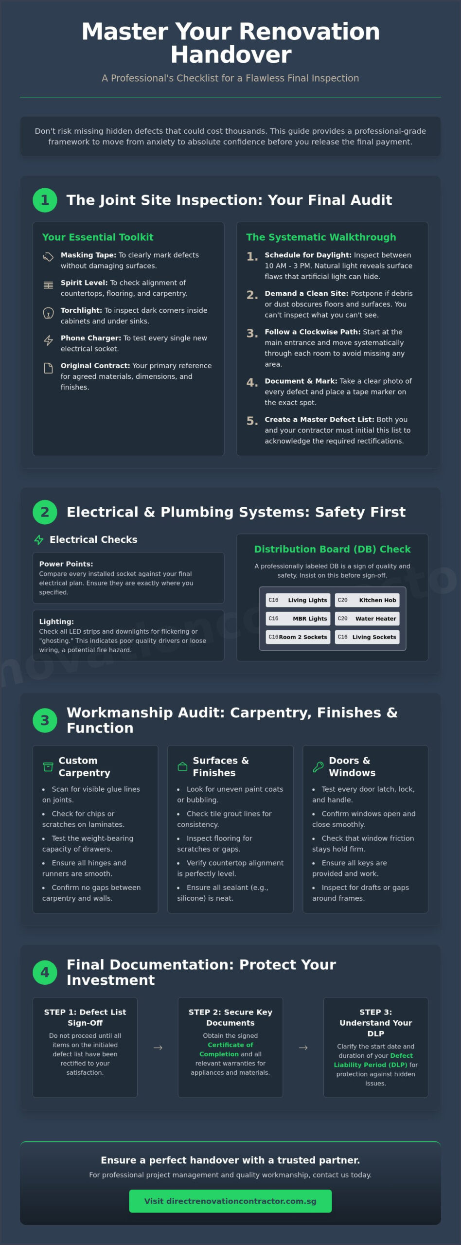 Renovation Handover Checklist Singapore: The 2026 Essential Guide